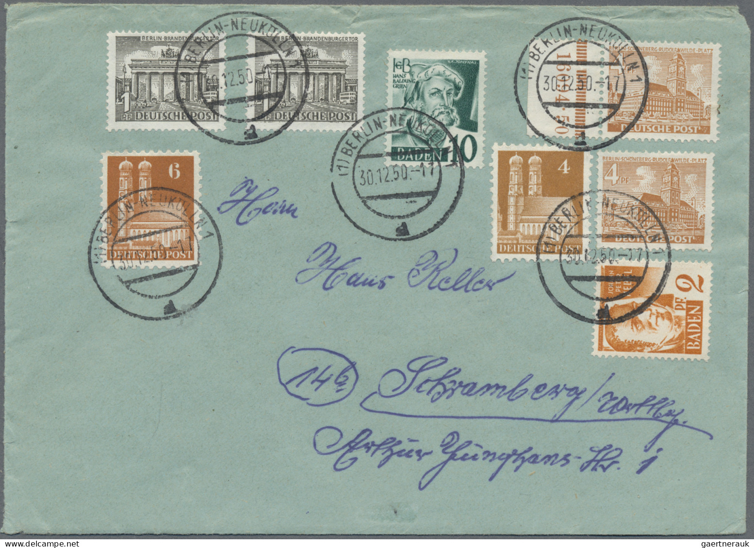 Berlin: 1949/1964, Partie Von 48 Briefen Und Karten Mit Teils Besseren Frankatur - Brieven En Documenten