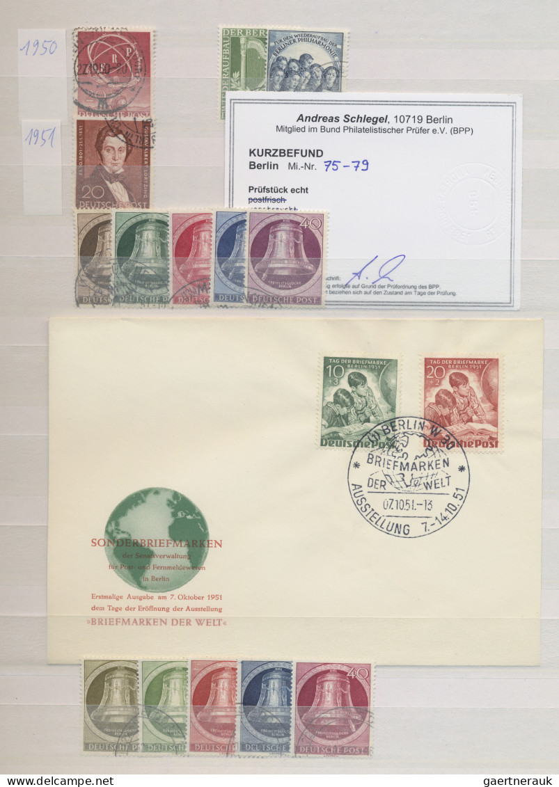 Berlin: 1949/1990 Gestempelte Teilsammlung Im Einsteckbuch, Dabei Zwei Sätze Rot - Used Stamps