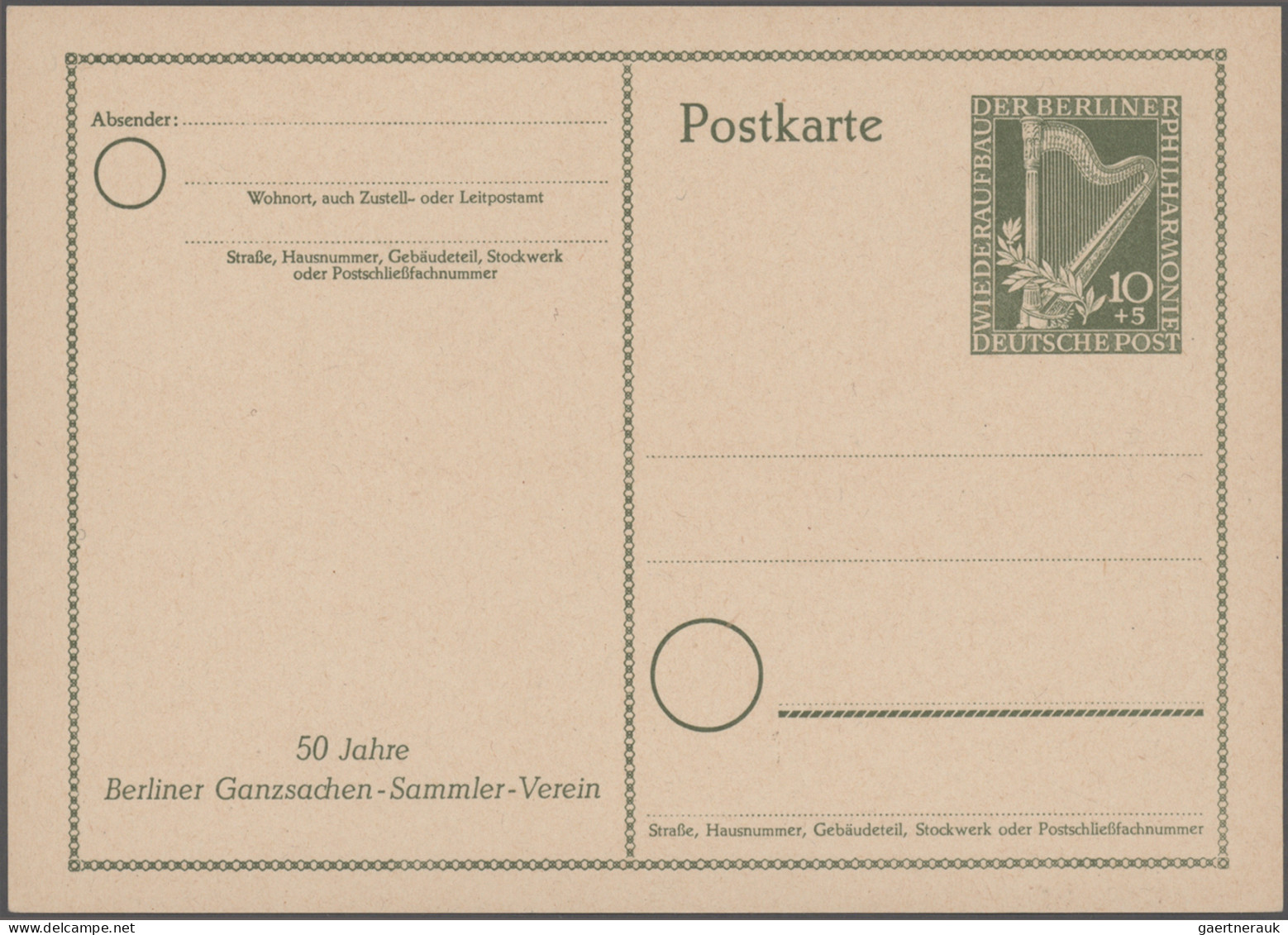 Berlin - Ganzsachen: 1949/1952, Saubere Sammlungspartie Von 43 Ganzsachen, Dabei - Autres & Non Classés