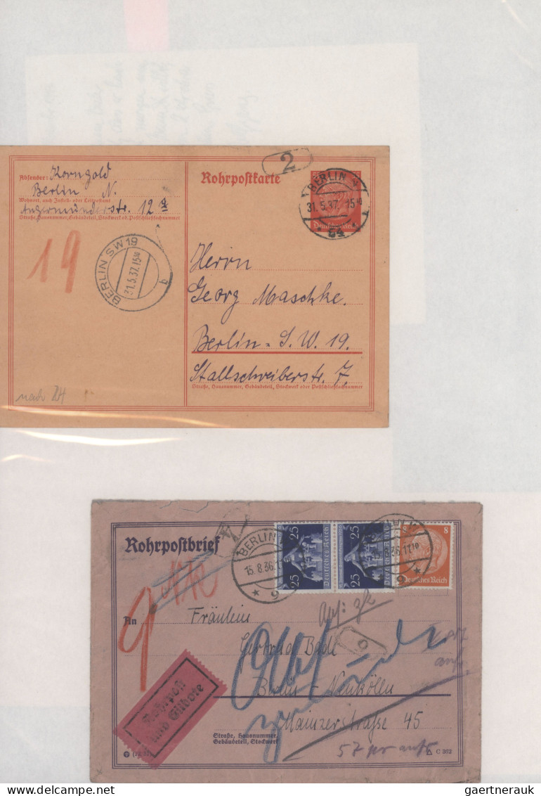 Berlin - Rohrpost: 1879/1959, Sammlung Von Ca. 200 Rohrpostbelegen (davon Sieben - Altri & Non Classificati