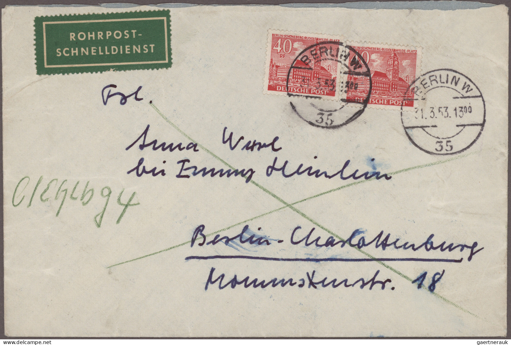 Berlin - Rohrpost: 1879/1959, Sammlung Von Ca. 200 Rohrpostbelegen (davon Sieben - Autres & Non Classés