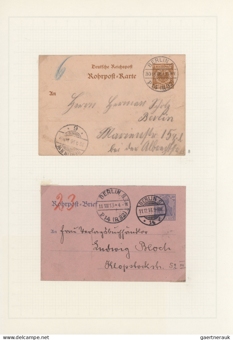 Berlin - Rohrpost: 1879/1959, Sammlung von ca. 200 Rohrpostbelegen (davon sieben