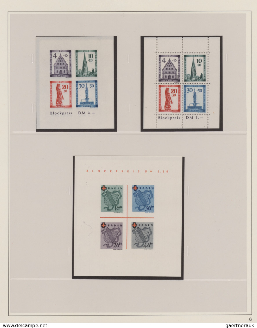 Französische Zone: 1945/1949, In Den Hauptnummern Komplette Postfrische Sammlung - Sonstige & Ohne Zuordnung