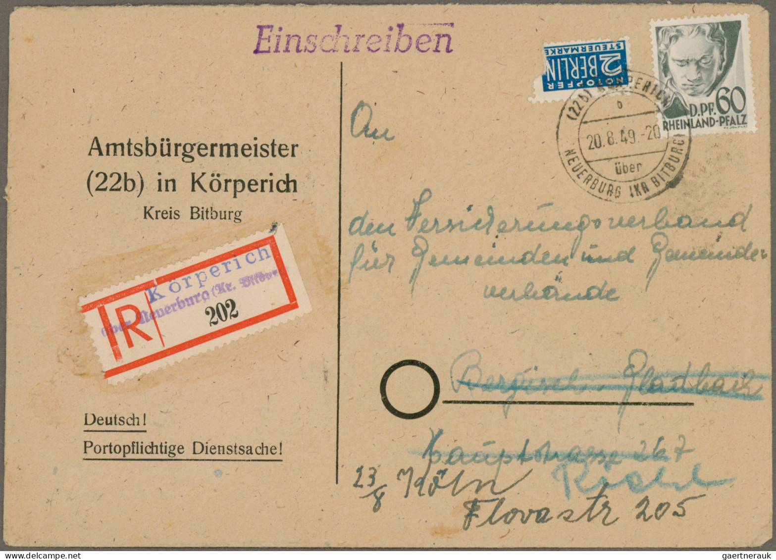 Französische Zone: 1945/1949, Partie von ca. 235 Briefen und Karten, dabei viel