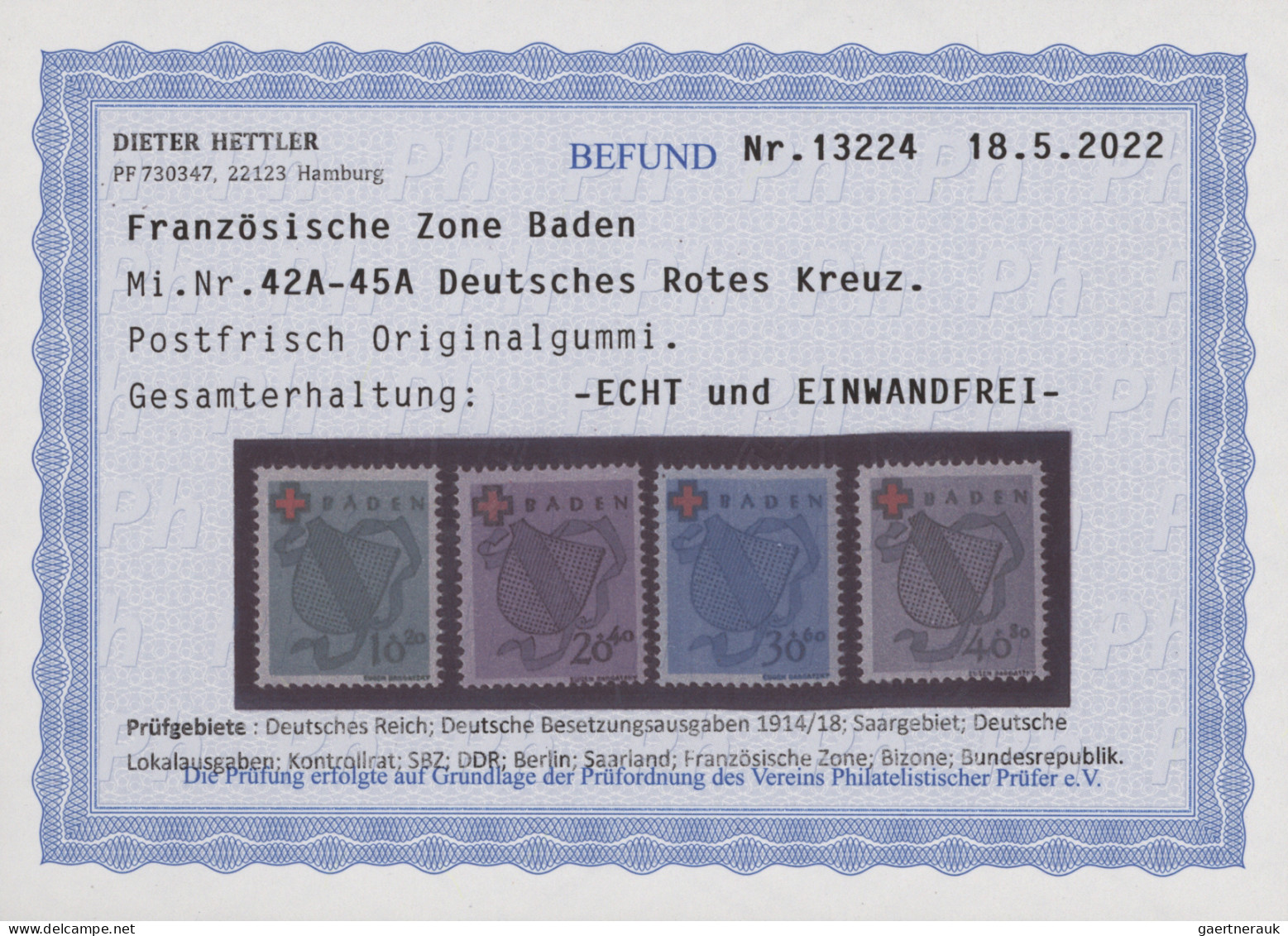 Französische Zone: 1945/1949, Sammlung Baden, Rheinland-Pfalz und Württemberg vi