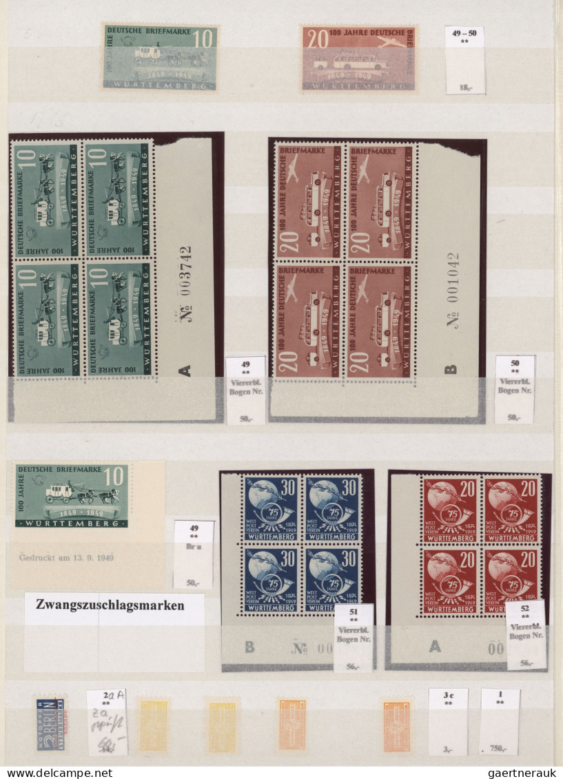 Französische Zone: 1945/1949, Saubere Kollektion Mit überwiegend Postfrischen Be - Andere & Zonder Classificatie