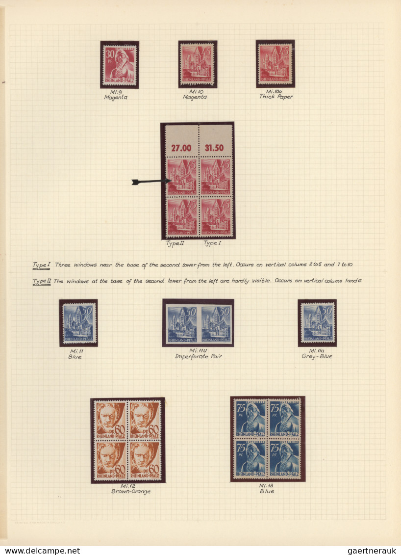 Französische Zone: 1945/1949, Saubere, Meist Ungebrauchte Sammlung Auf Selbstges - Autres & Non Classés