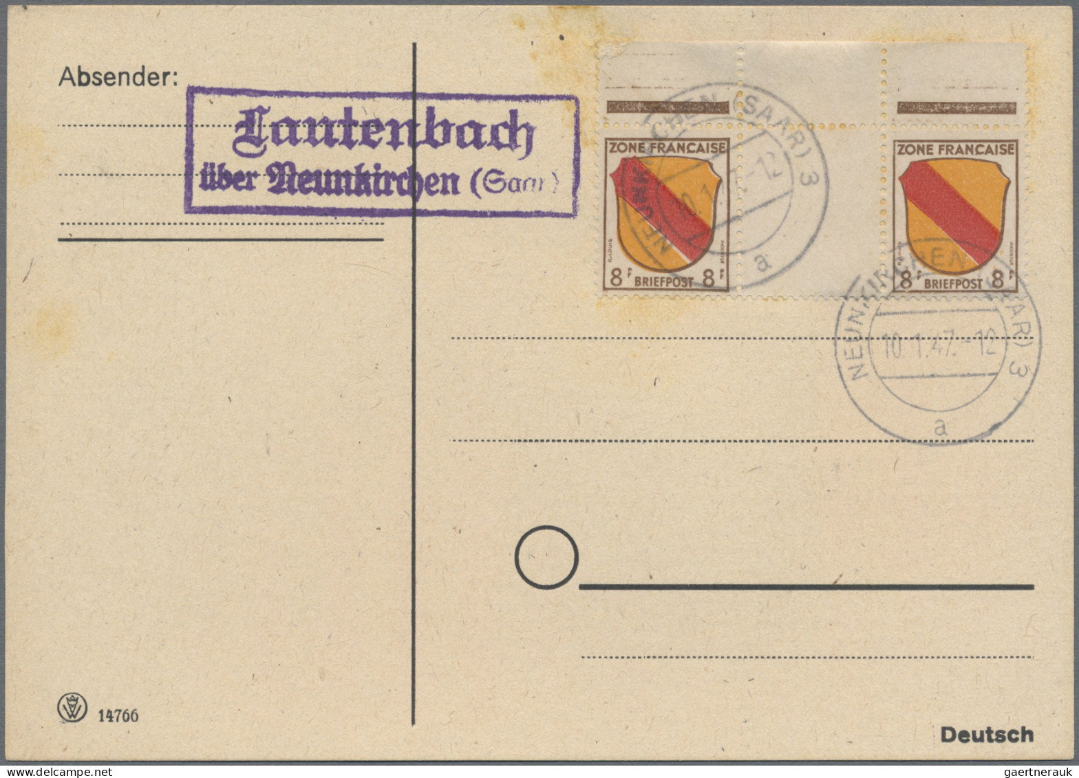 Französische Zone: 1946/1947, Außerordentlich Reichhaltige Partie Mit Hunderten - Autres & Non Classés