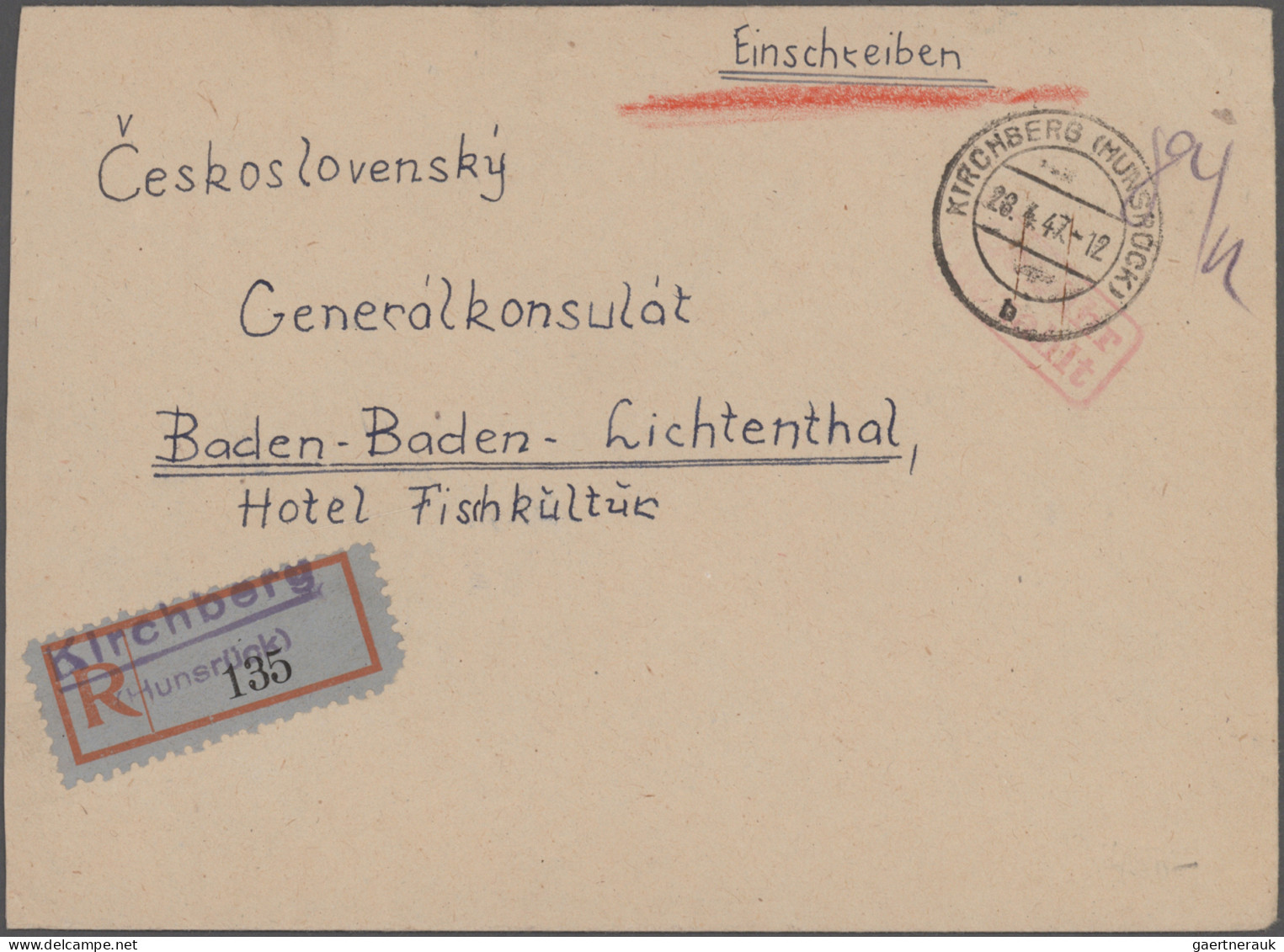 Französische Zone: 1947/1948, Korrespondenz An Das Tschechoslowakische Konsulat - Other & Unclassified