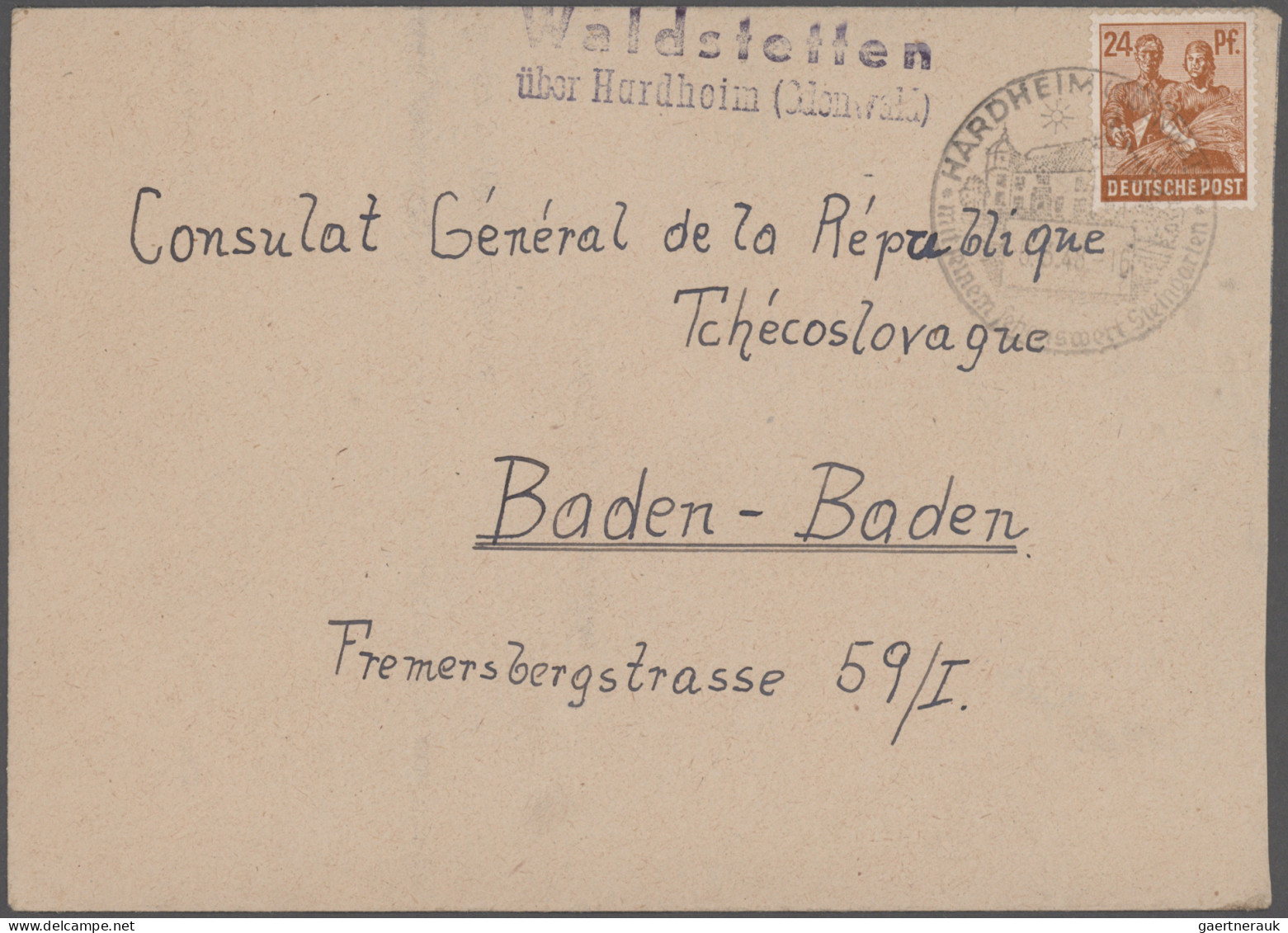 Französische Zone: 1947/1948, Korrespondenz An Das Tschechoslowakische Konsulat - Otros & Sin Clasificación