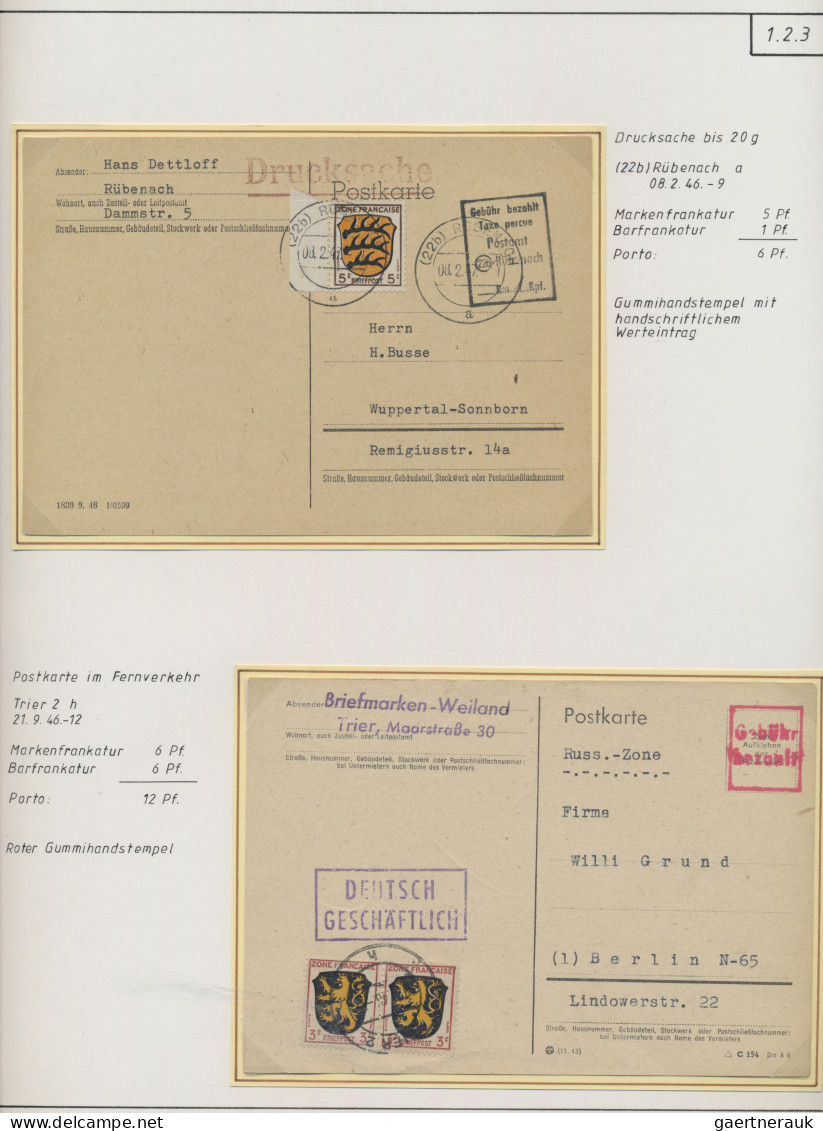Französische Zone - Allgemeine Ausgabe: 1946/1947, Saubere Kleine Sammlung Von ( - Autres & Non Classés