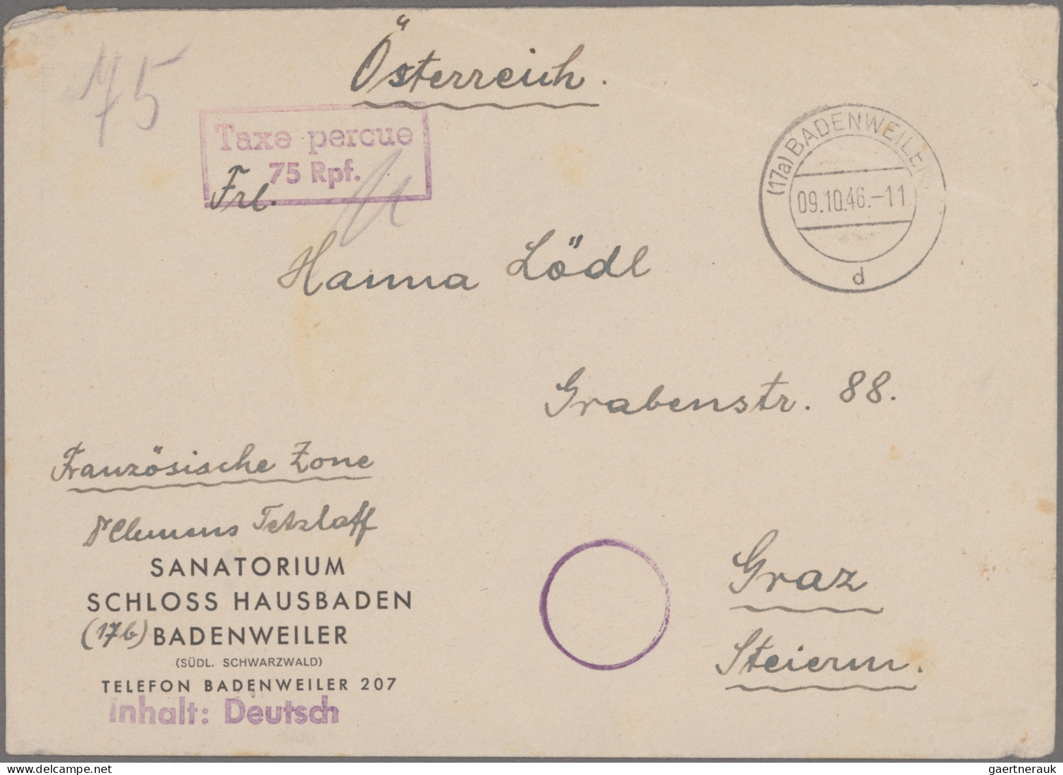 Französische Zone - Baden: 1945/1947, Saubere Sammlung Von 85 Briefen Und Karten - Andere & Zonder Classificatie