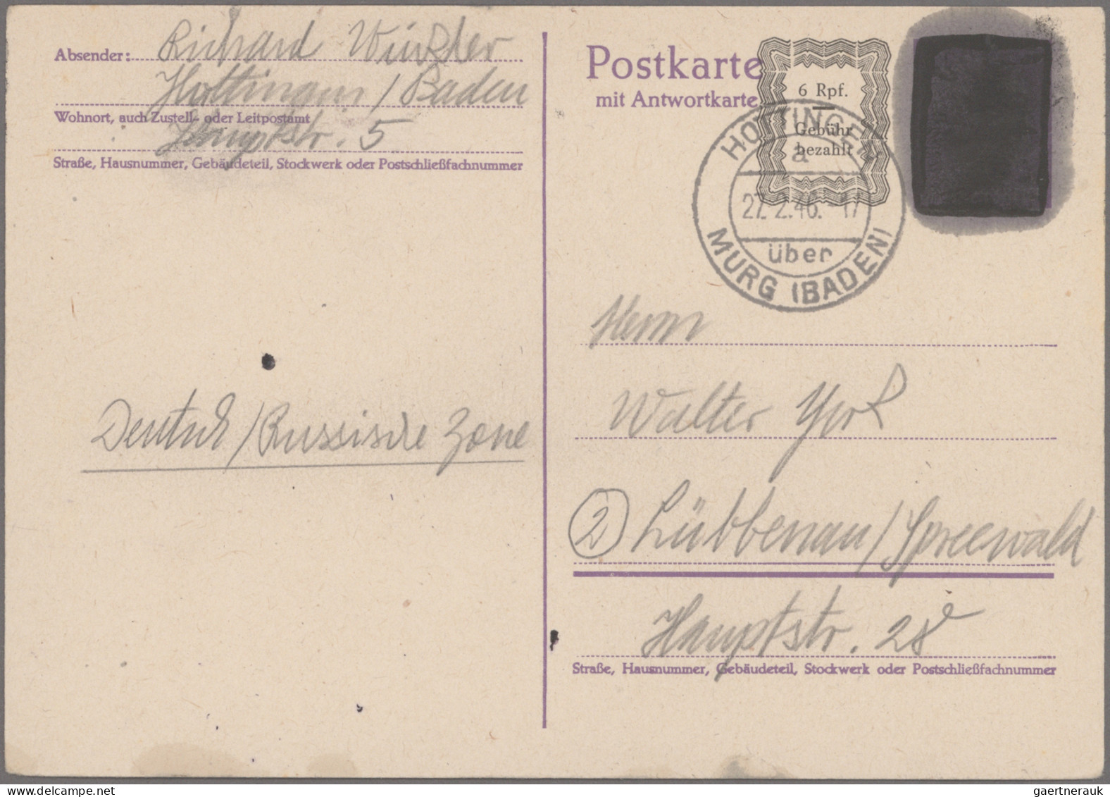 Französische Zone - Baden: 1945/1947, Saubere Sammlung Von 85 Briefen Und Karten - Sonstige & Ohne Zuordnung
