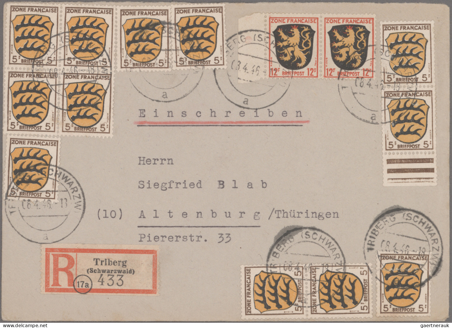 Französische Zone - Baden: 1945/1947, saubere Sammlung von 85 Briefen und Karten