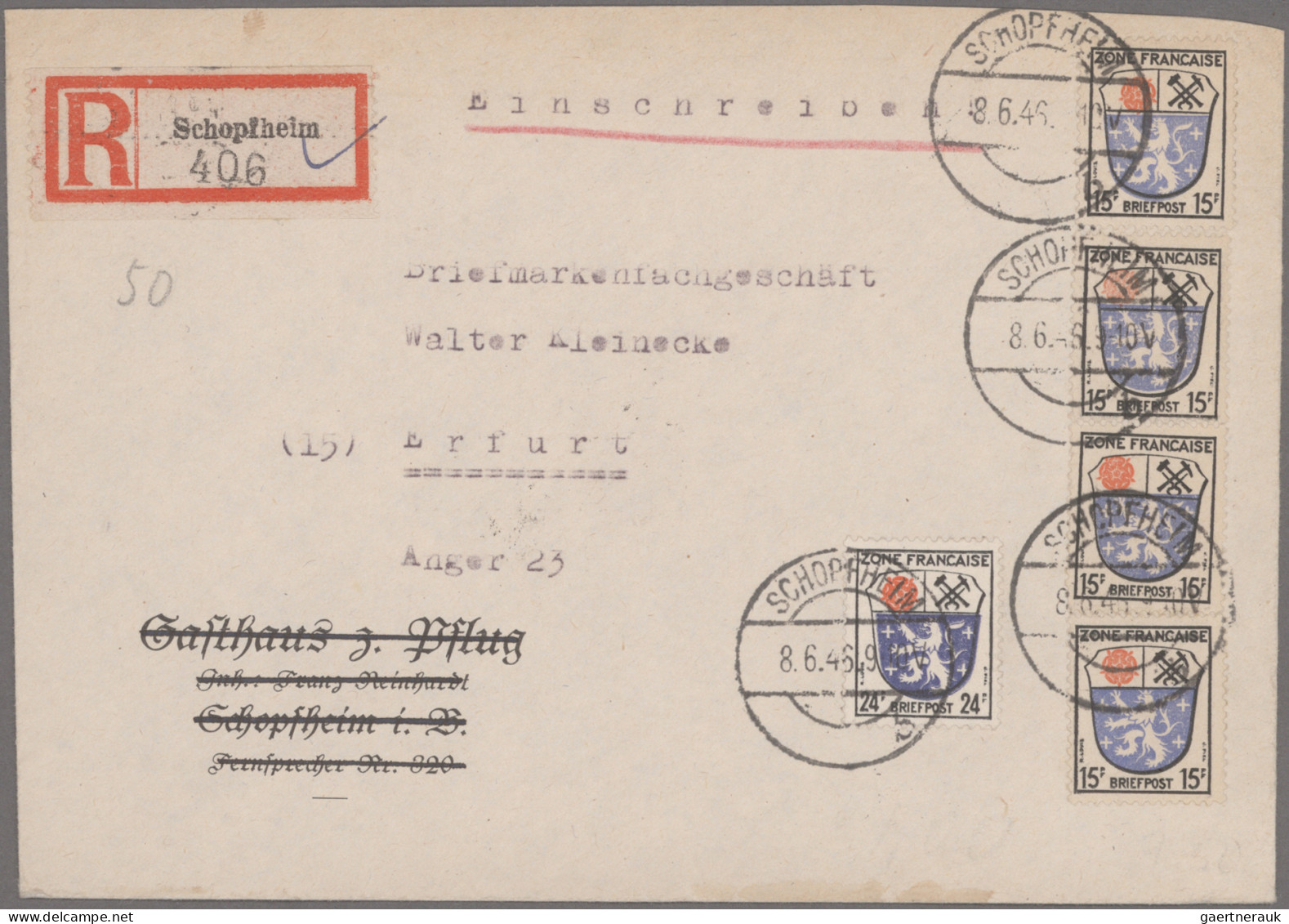 Französische Zone - Baden: 1945/1947, saubere Sammlung von 85 Briefen und Karten