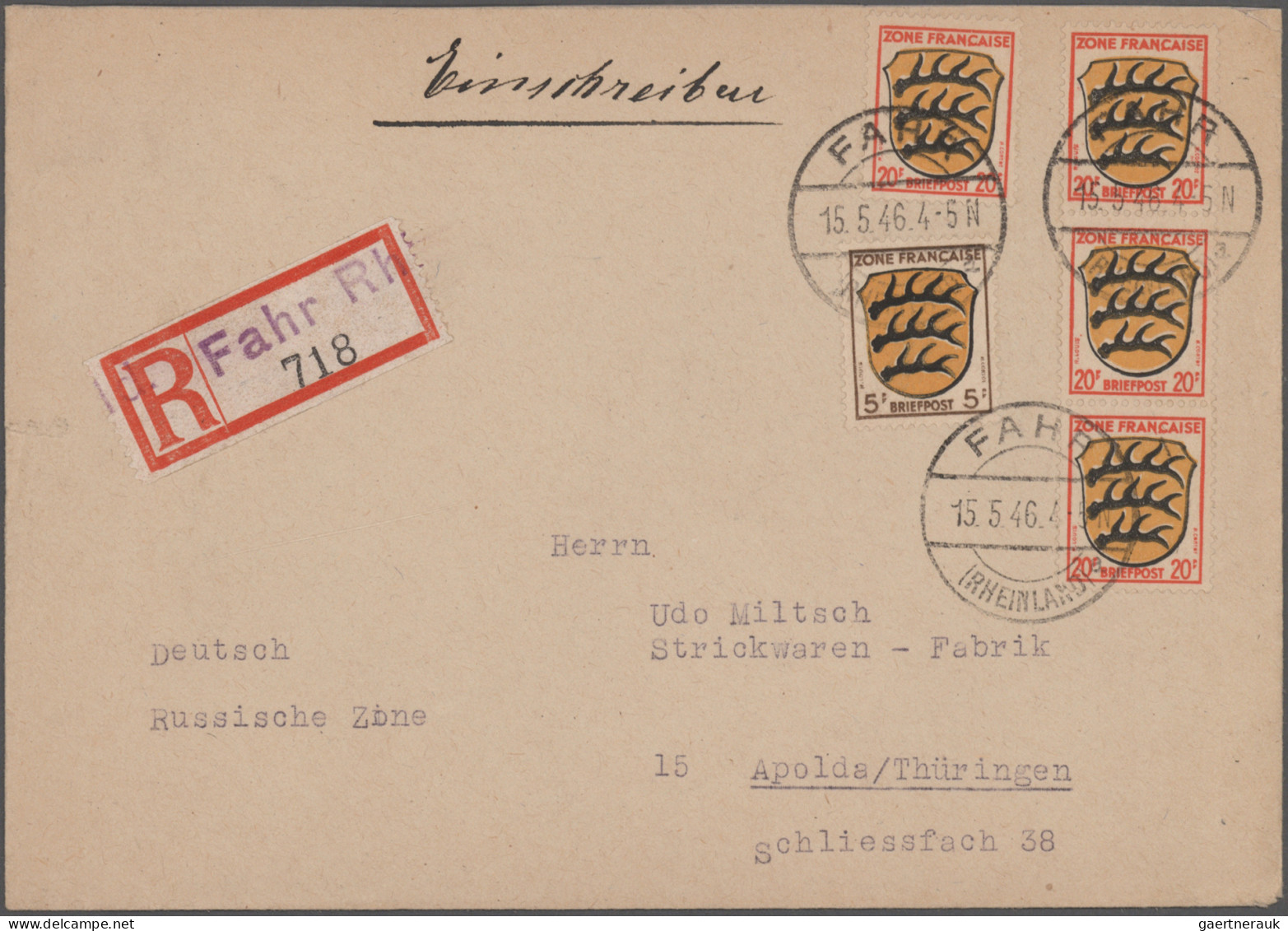 Französische Zone - Rheinland Pfalz: 1946/1948, Partie Von über 70 Briefen Und K - Otros & Sin Clasificación