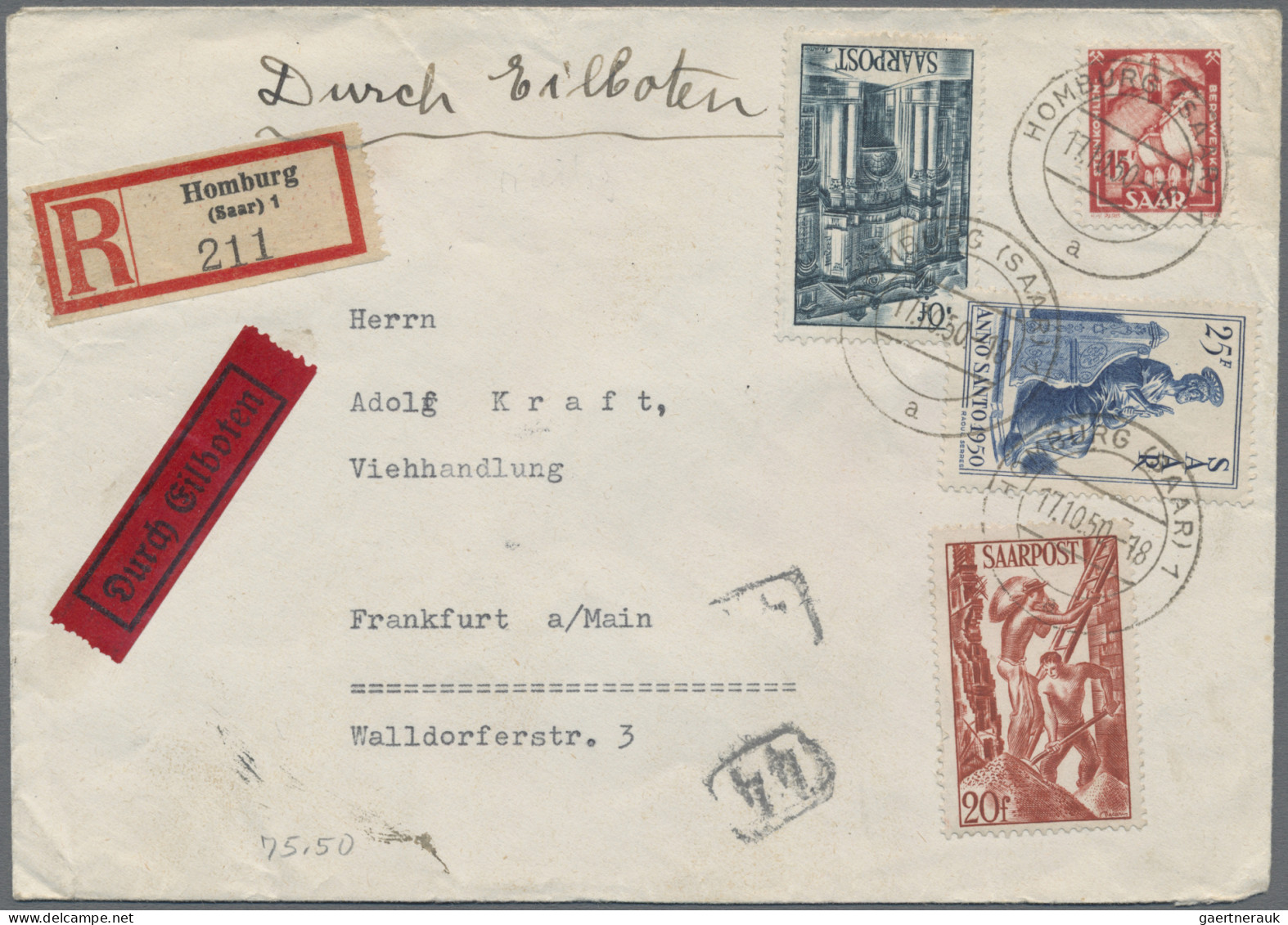 Saarland (1947/56): 1947/1958, nette Partie von 31 Briefen und Karten, dabei att
