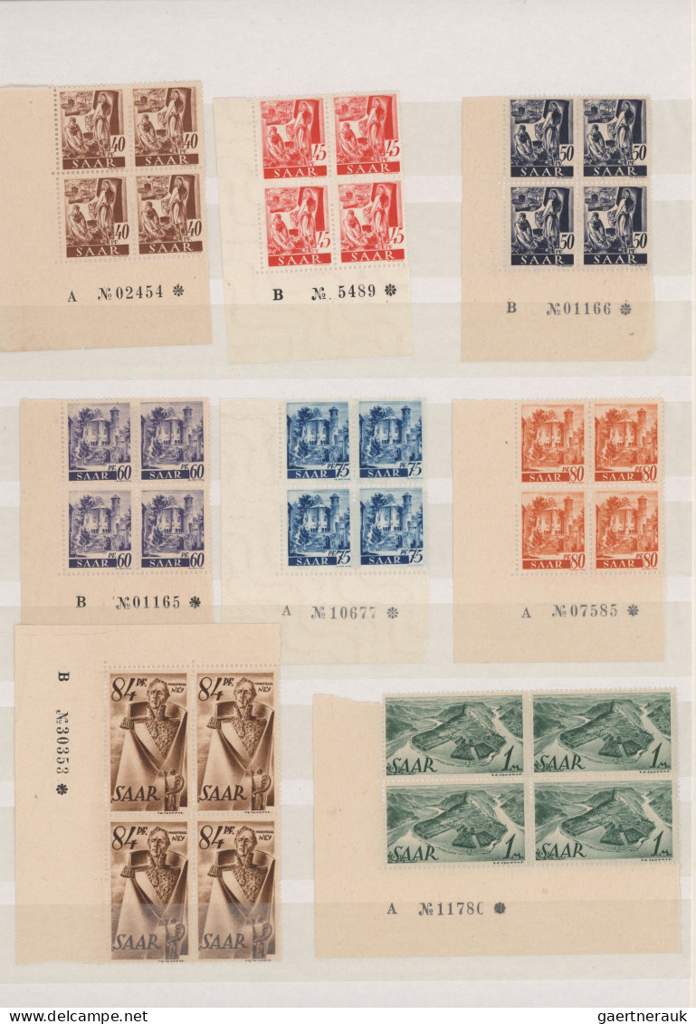 Saarland (1947/56): 1947/1959, Konglomerat Im Steckbuch, Auf Steckkarten, In Tüt - Used Stamps