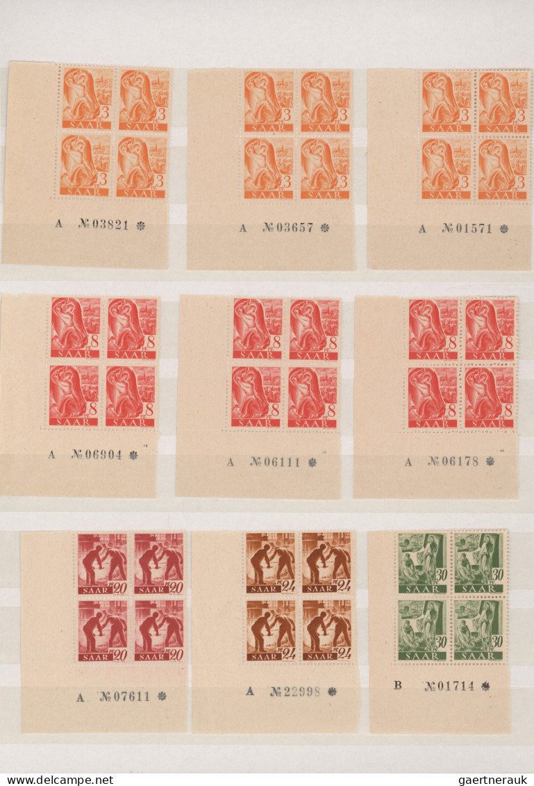 Saarland (1947/56): 1947/1959, Konglomerat Im Steckbuch, Auf Steckkarten, In Tüt - Used Stamps
