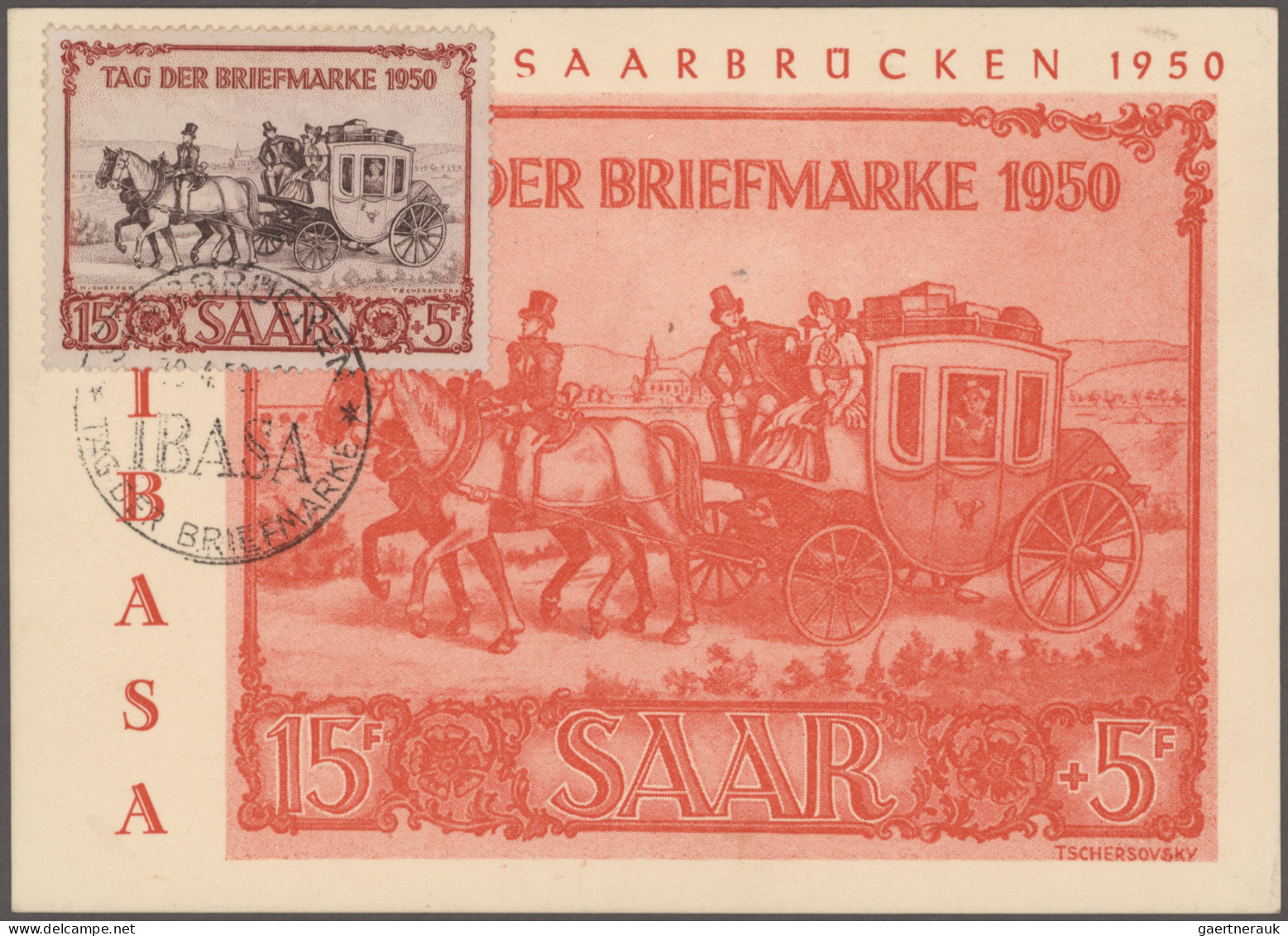 Saarland (1947/56): 1950/1956, Zusammenstellung Mit Neun Sonderkarten Je Mit Iba - Lettres & Documents
