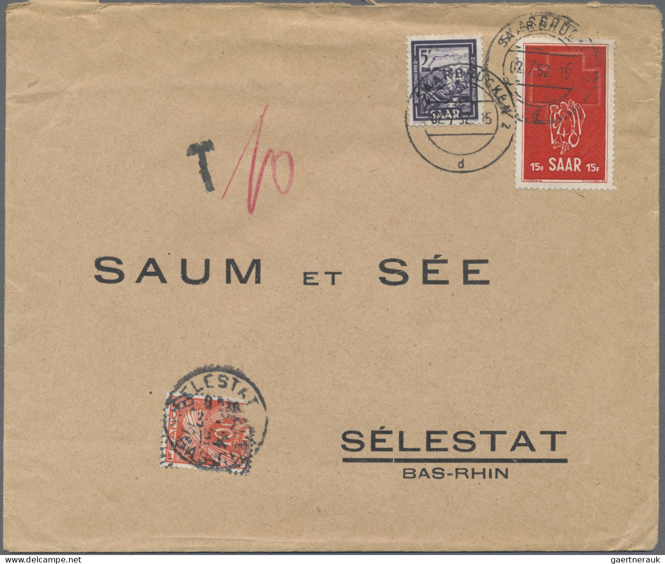 Saarland (1947/56): 1950/1958, Partie Von 38 Bedarfsbriefen Aus Firmenkorrespond - Briefe U. Dokumente