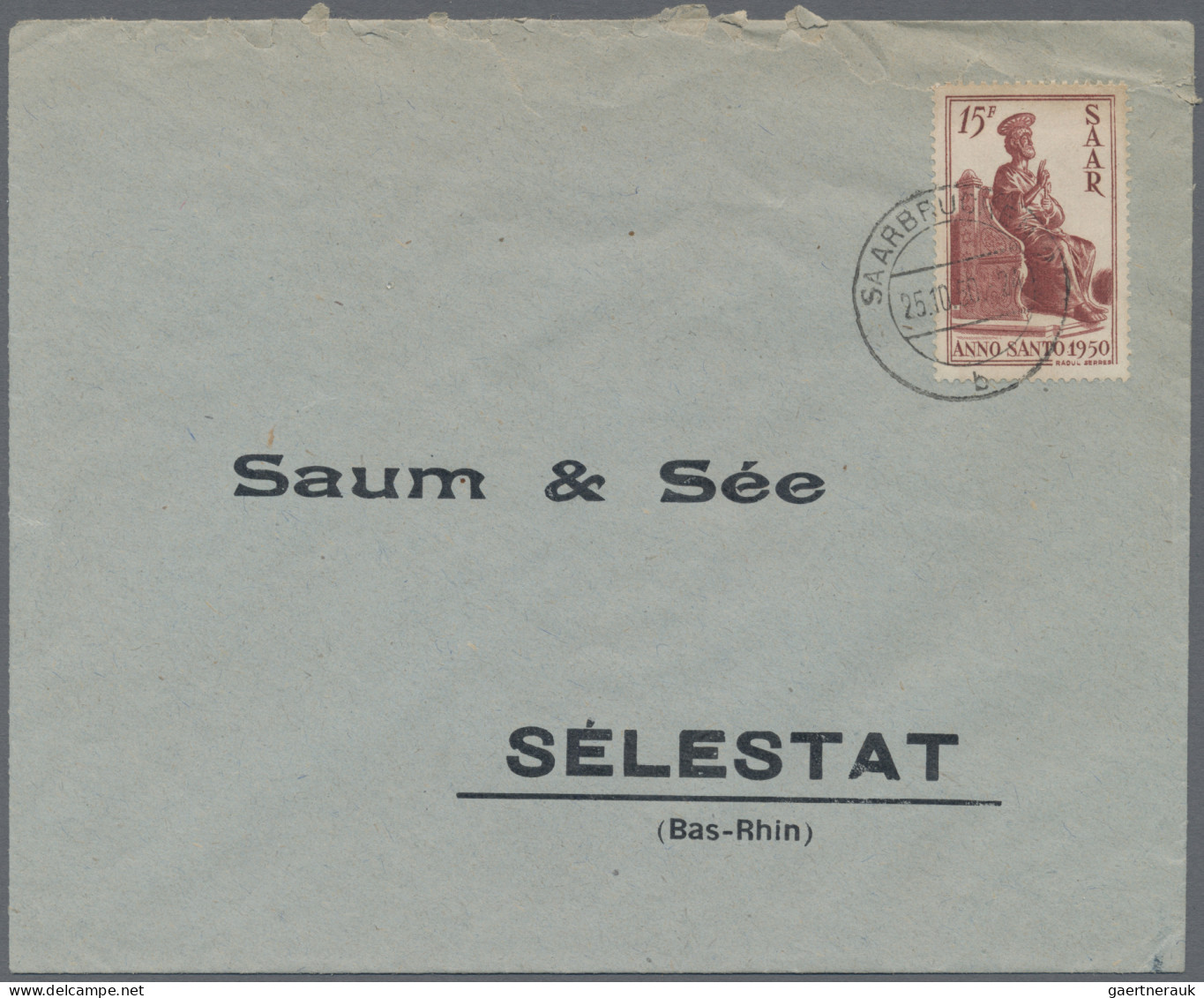 Saarland (1947/56): 1950/1958, Partie Von 38 Bedarfsbriefen Aus Firmenkorrespond - Briefe U. Dokumente