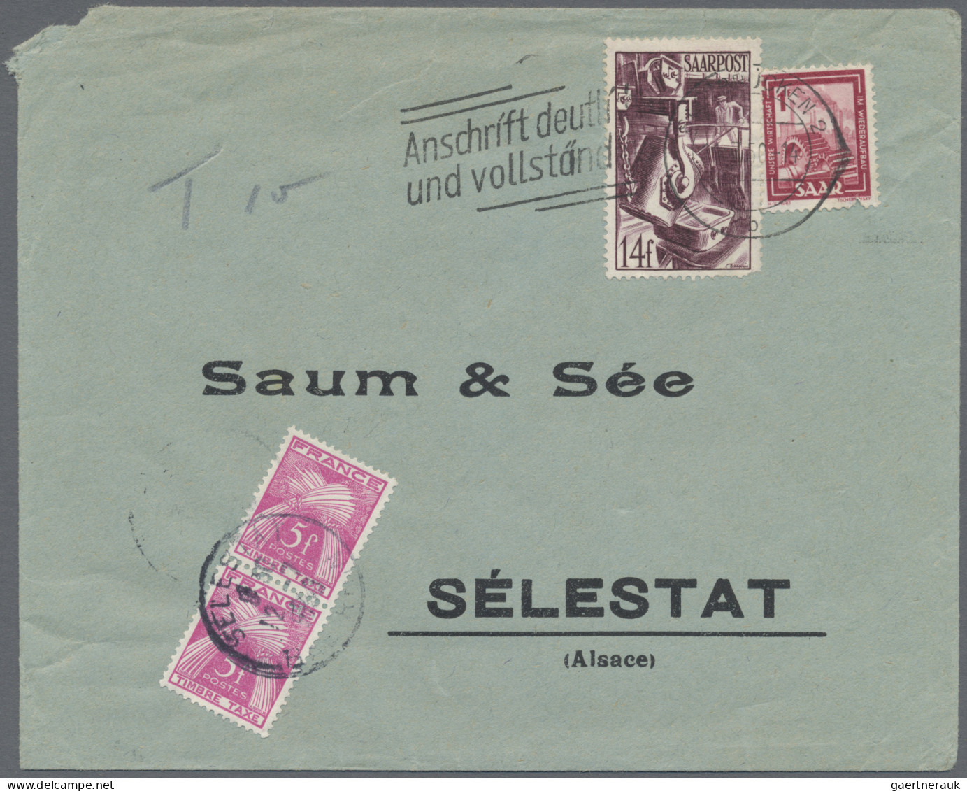 Saarland (1947/56): 1950/1958, Partie Von 38 Bedarfsbriefen Aus Firmenkorrespond - Lettres & Documents