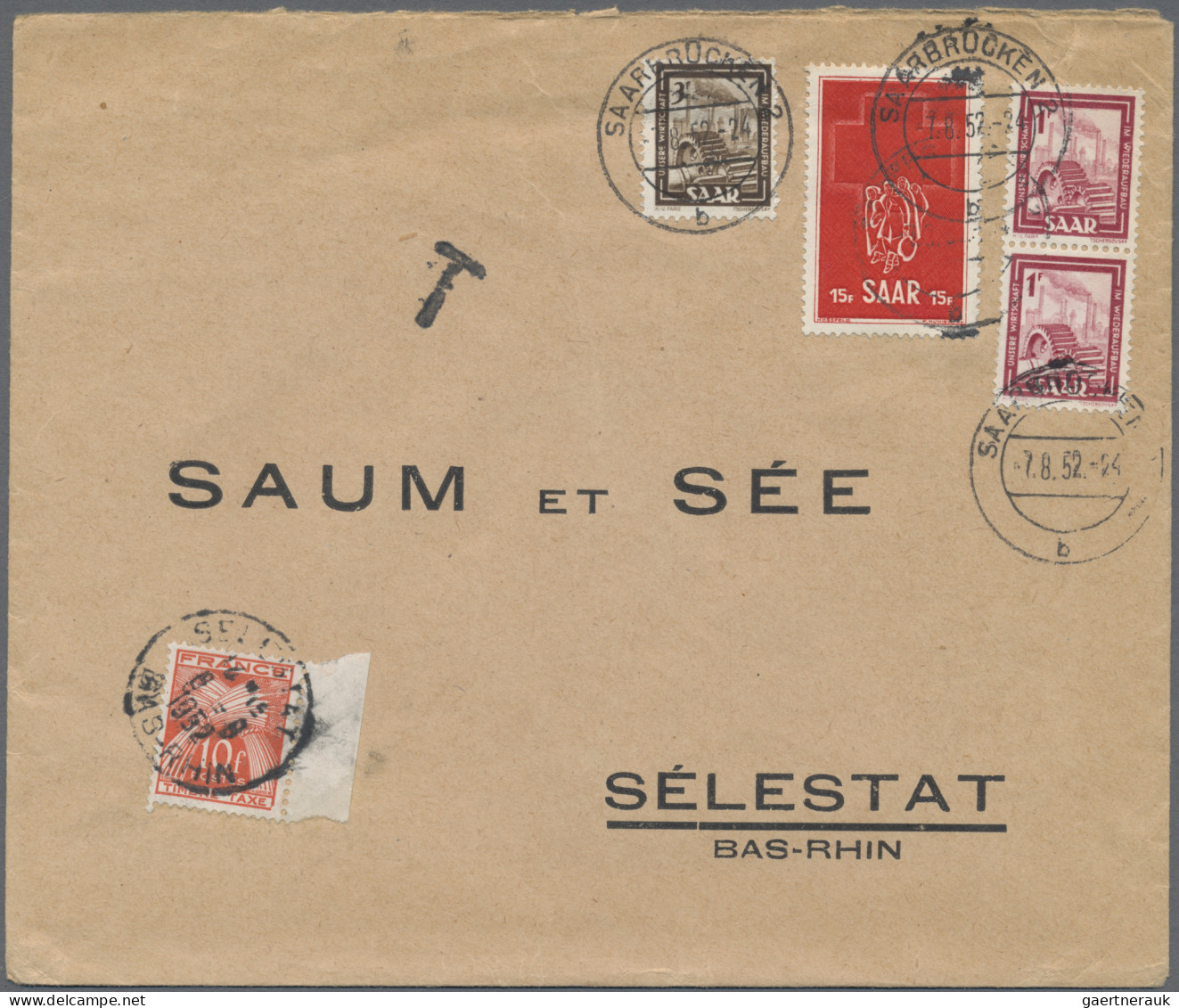 Saarland (1947/56): 1950/1958, Partie Von 38 Bedarfsbriefen Aus Firmenkorrespond - Briefe U. Dokumente