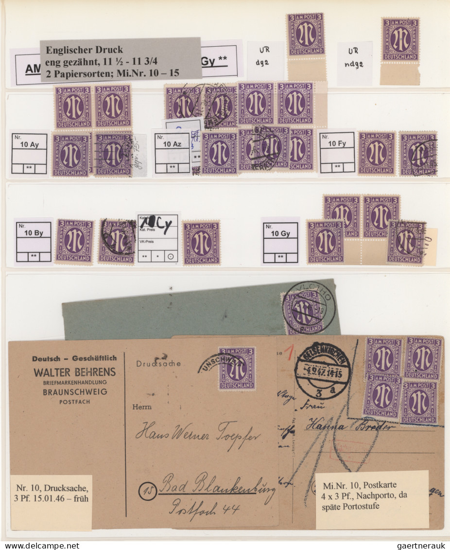 Bizone: 1945, AM-Post Britischer Druck, Umfassende Spezialsammlung Von über 700 - Other & Unclassified