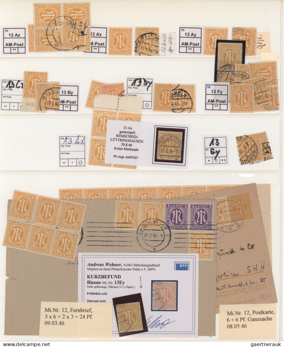 Bizone: 1945, AM-Post Britischer Druck, Umfassende Spezialsammlung Von über 700 - Otros & Sin Clasificación