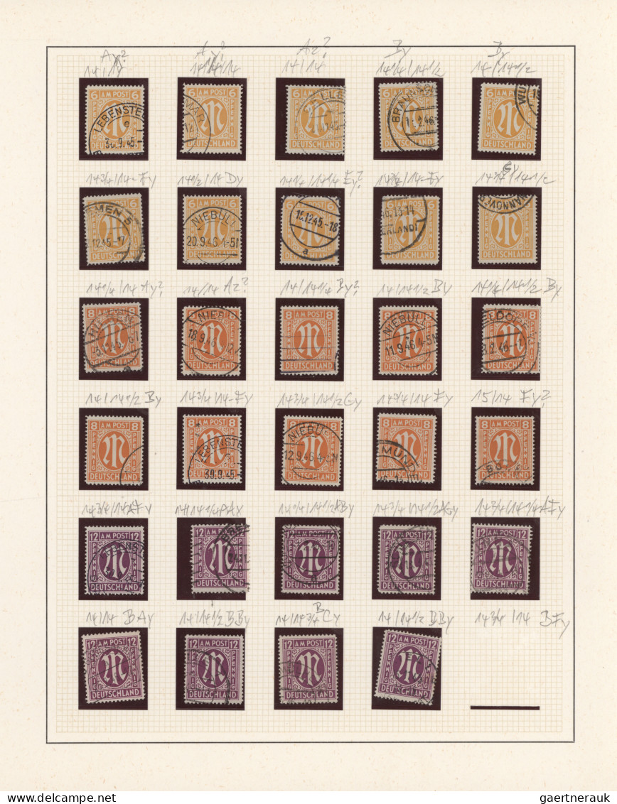 Bizone: 1945, AM-Post Britischer Druck, Umfassende Spezialsammlung Von über 700 - Andere & Zonder Classificatie