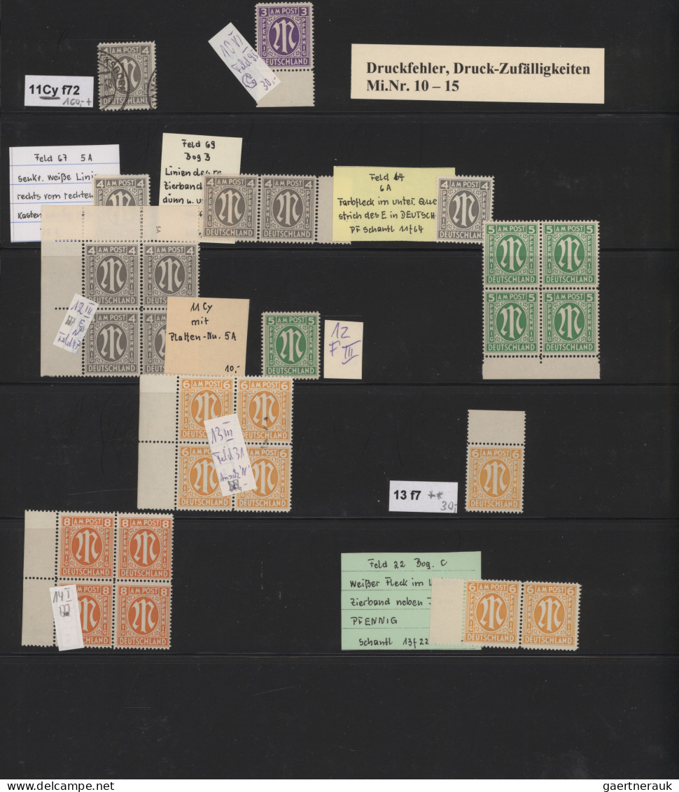 Bizone: 1945, AM-Post Britischer Druck, umfassende Spezialsammlung von über 700