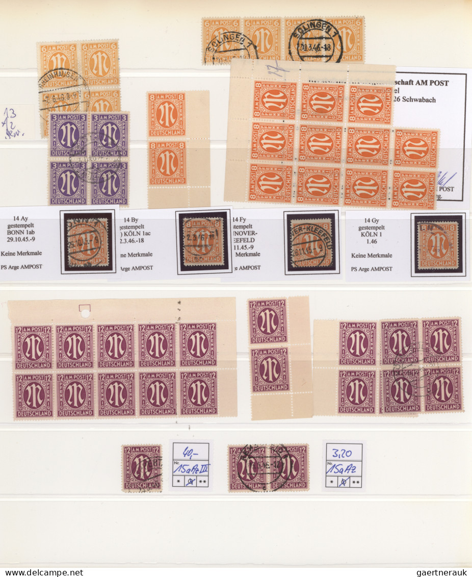 Bizone: 1945, AM-Post Britischer Druck, umfassende Spezialsammlung von über 700