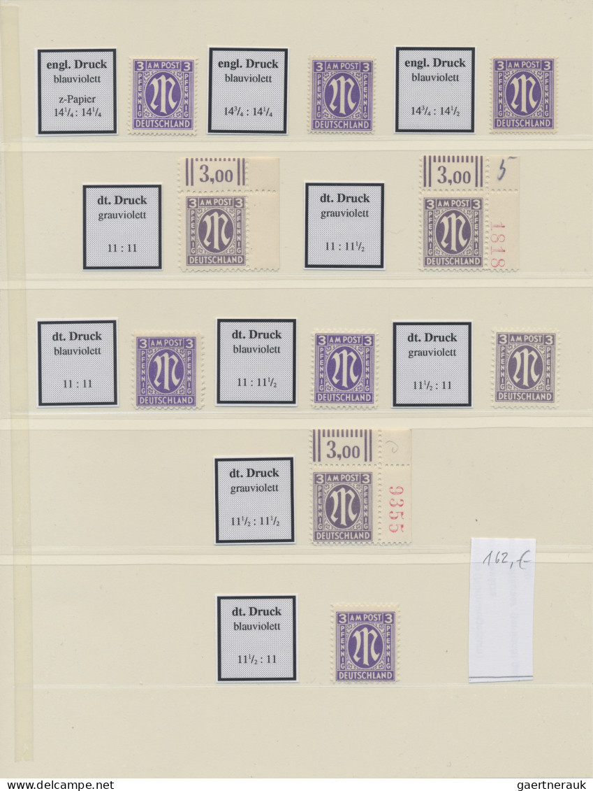 Bizone: 1945/1946, AM-Post, Spezialisierte Postfrische Sammlung Im Lindner-Ringb - Andere & Zonder Classificatie