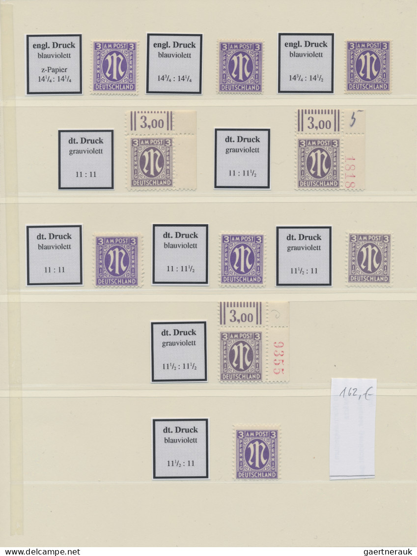 Bizone: 1945/1946, AM-Post, Spezialisierte Postfrische Sammlung Im Lindner-Ringb - Otros & Sin Clasificación