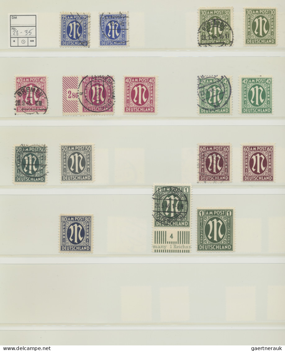 Bizone: 1945/1946, AM-Post, Spezialisierte Postfrische Sammlung Im Lindner-Ringb - Otros & Sin Clasificación