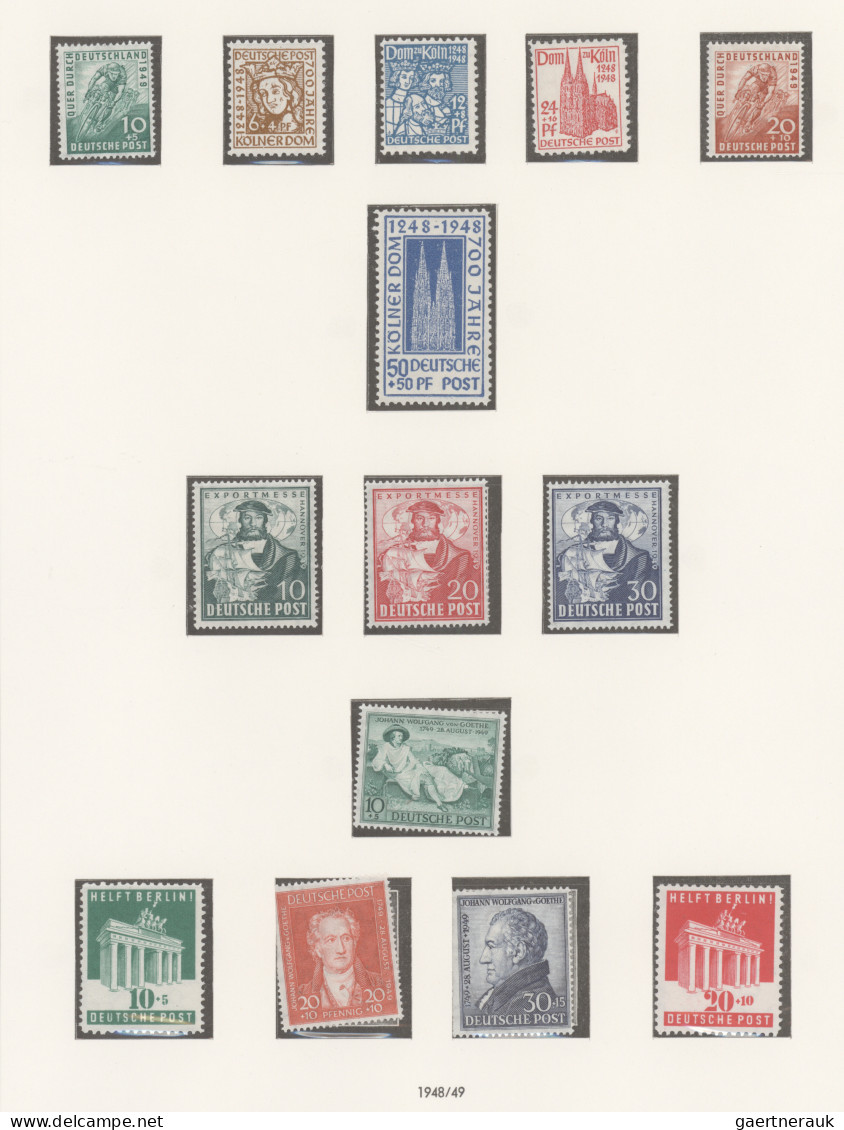 Bizone: 1945/1949, Bizone/Kontrollrat, Postfrische Sammlung Auf Vordrucken, Dabe - Sonstige & Ohne Zuordnung