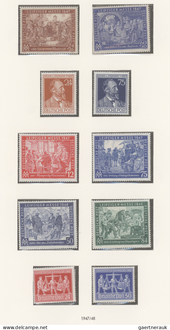 Bizone: 1945/1949, Bizone/Kontrollrat, postfrische Sammlung auf Vordrucken, dabe