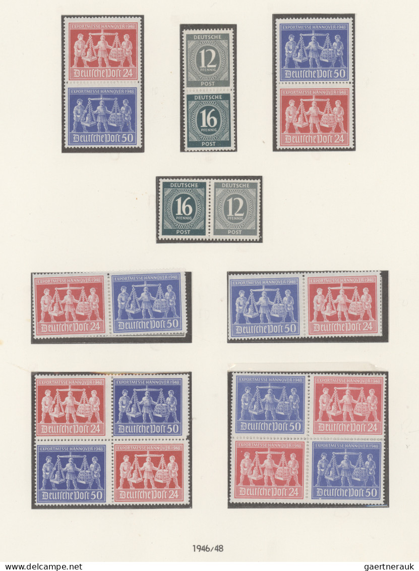 Bizone: 1945/1949, Bizone/Kontrollrat, postfrische Sammlung auf Vordrucken, dabe