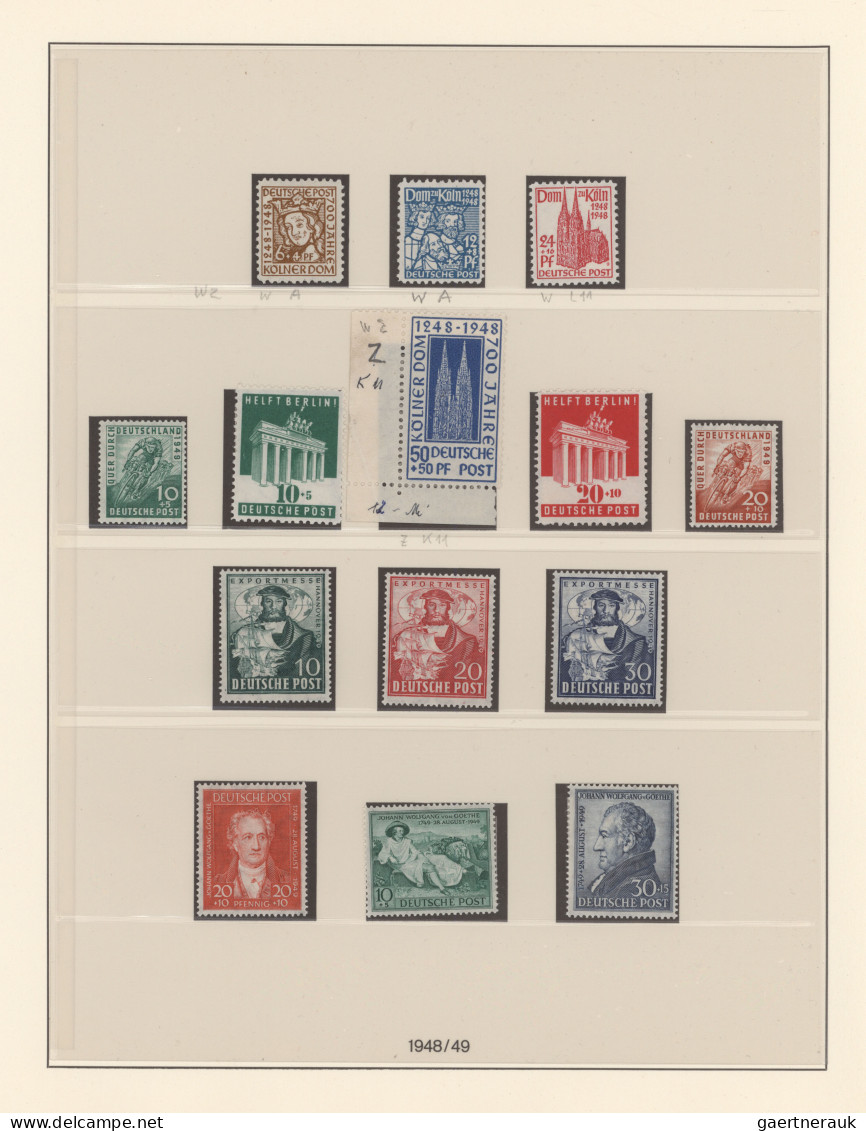 Bizone: 1945/1949, Kontrollrat+Bizone, Postfrische Sammlung Im Lindner-Falzlos-T - Other & Unclassified