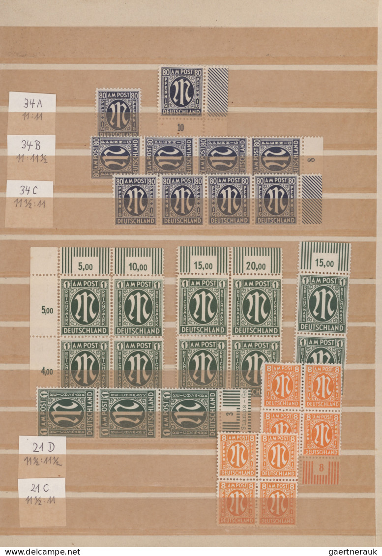 Bizone: 1945/1950 (ca.), AM-Post Und Bauten, Umfangreicher Posten In Drei Alben - Altri & Non Classificati