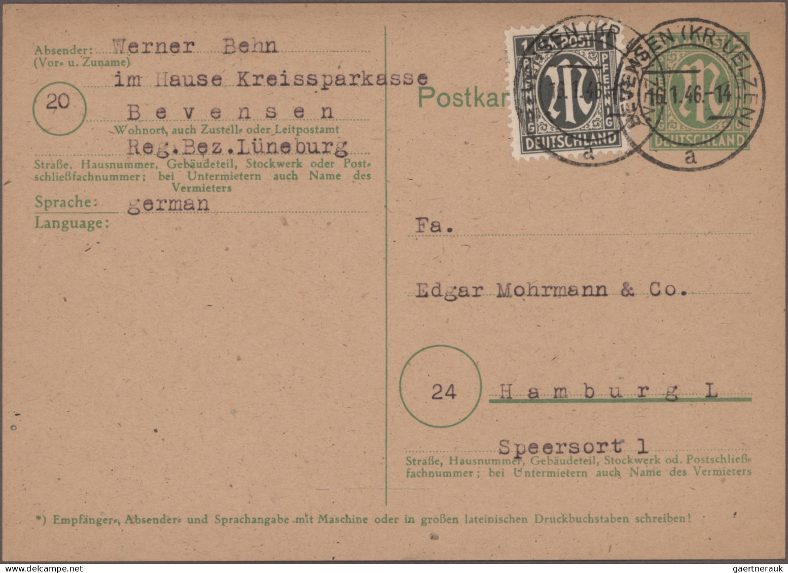 Bizone: 1946/1949, Partie Von Ca. 280 Briefen Und Karten Mit Meist Frankaturen A - Andere & Zonder Classificatie