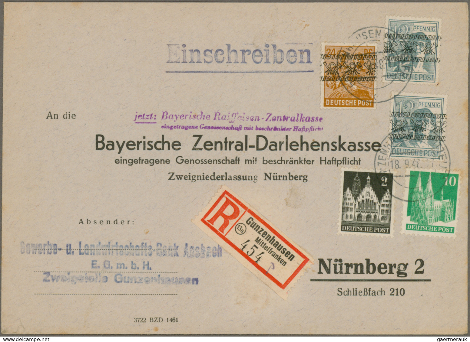 Bizone: 1948/1952, Bauten, Saubere Sammlung Von 61 Briefen Und Karten In Netter - Other & Unclassified