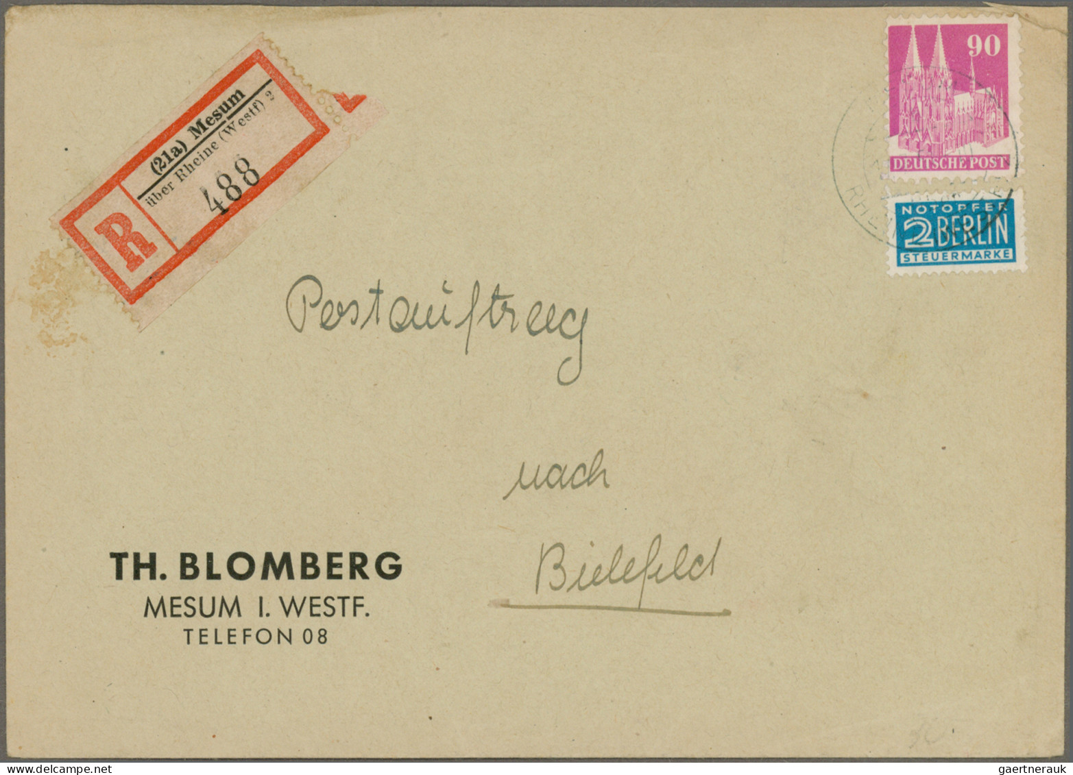 Bizone: 1948/1952, Bauten, saubere Sammlung von 61 Briefen und Karten in netter