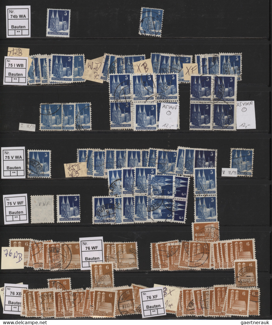 Bizone: 1948/1952, BAUTEN, Umfangreicher Spezial-Sammlungsbestand In Zwei Ringbi - Altri & Non Classificati