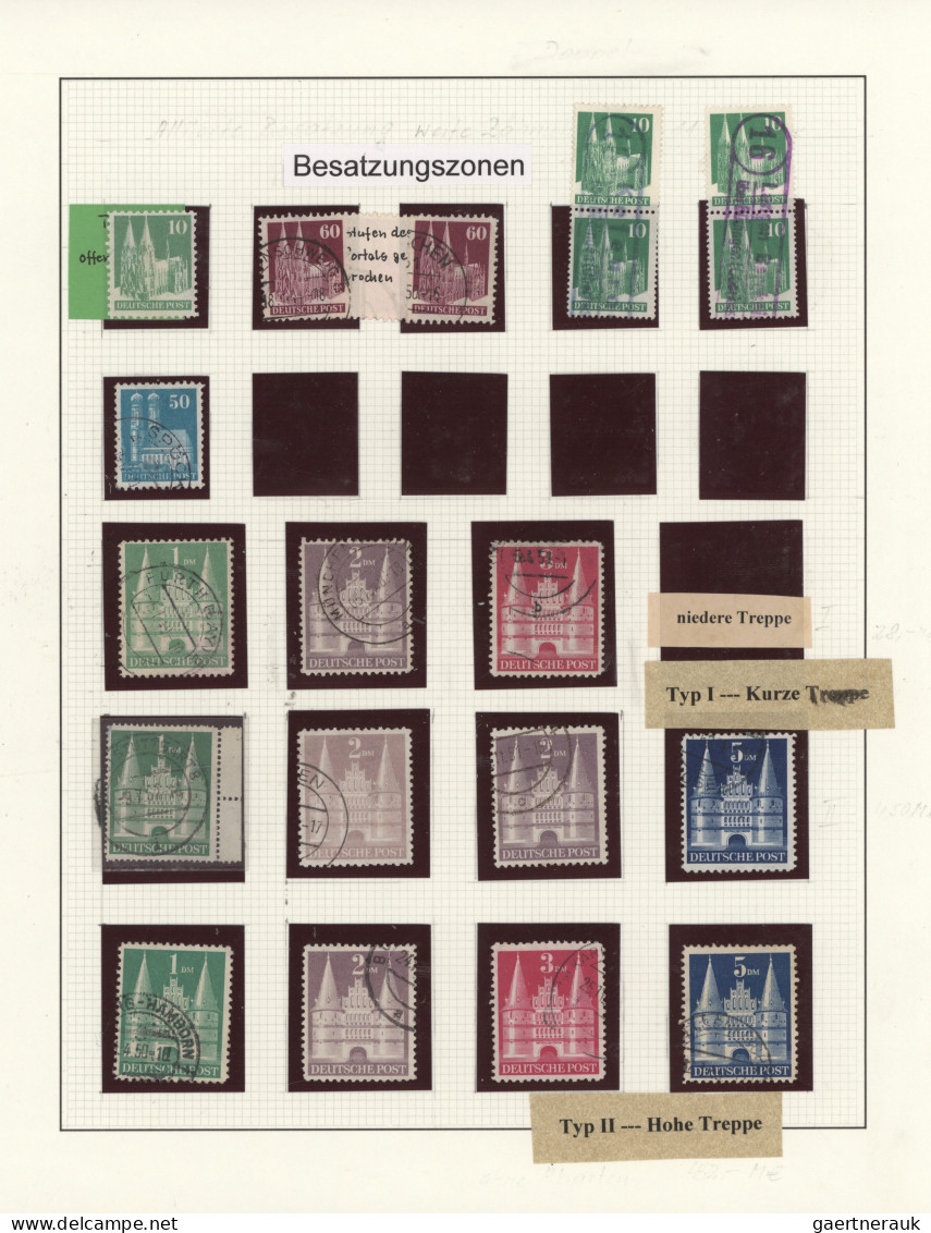 Bizone: 1948/1952, BAUTEN, umfangreicher Spezial-Sammlungsbestand in zwei Ringbi