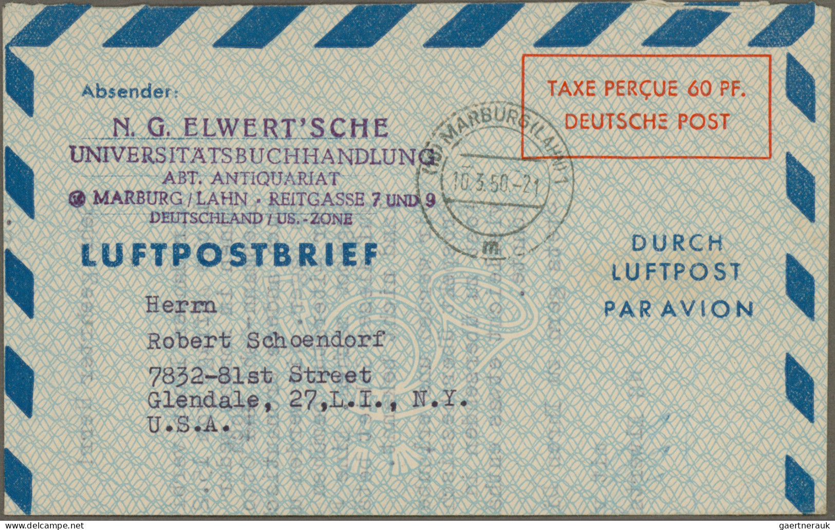 Bizone - Ganzsachen: 1947/1954, Luftpostfaltbriefe, Saubere Sammlung Von 59 Gebr - Other & Unclassified