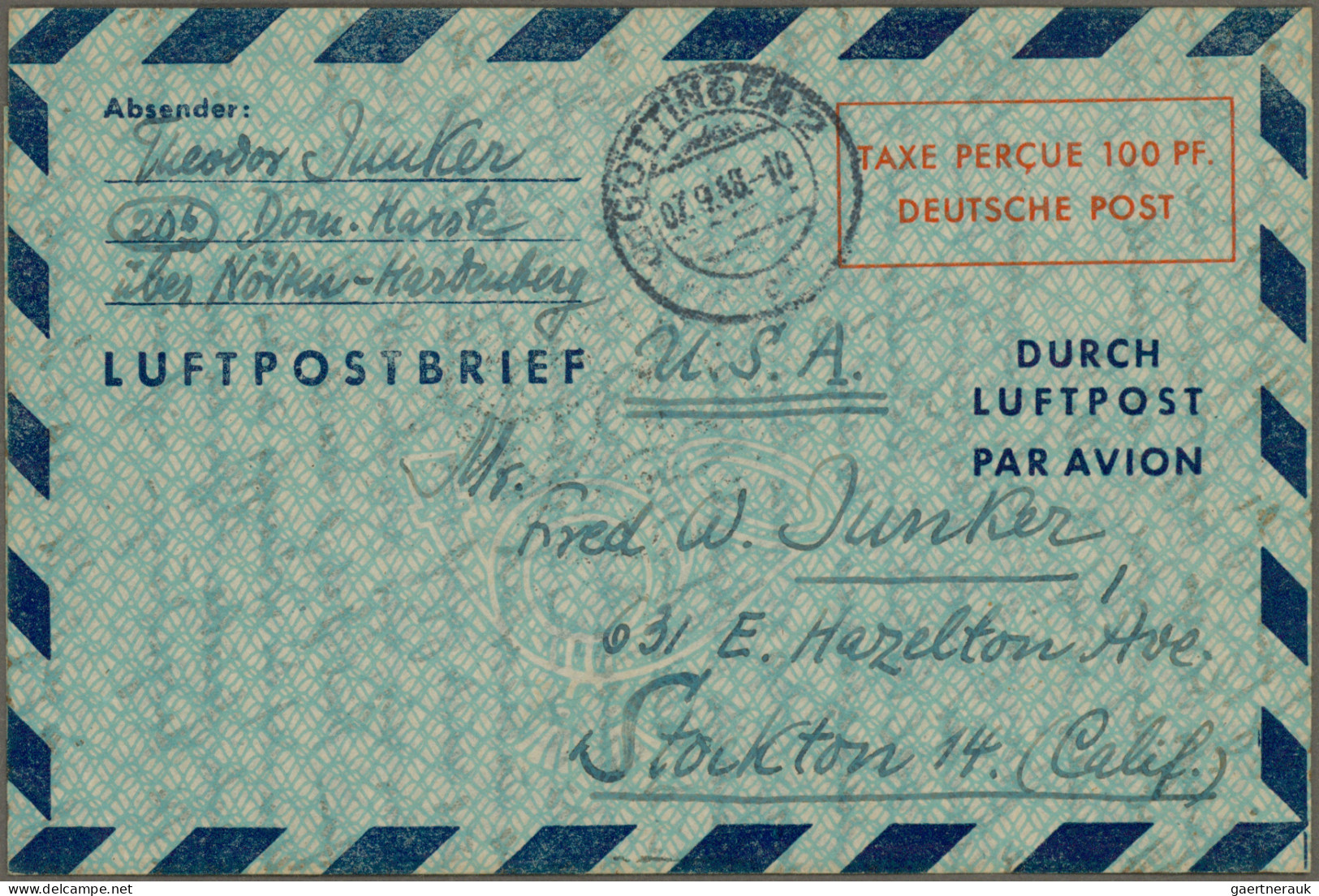 Bizone - Ganzsachen: 1947/1954, Luftpostfaltbriefe, Saubere Sammlung Von 59 Gebr - Andere & Zonder Classificatie