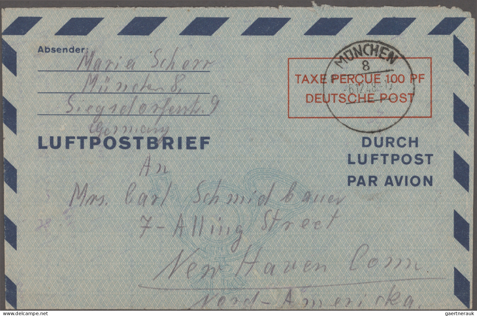 Bizone - Ganzsachen: 1948/1952 Luftpostleichtbriefe: Kollektion Von 11 Verschied - Otros & Sin Clasificación
