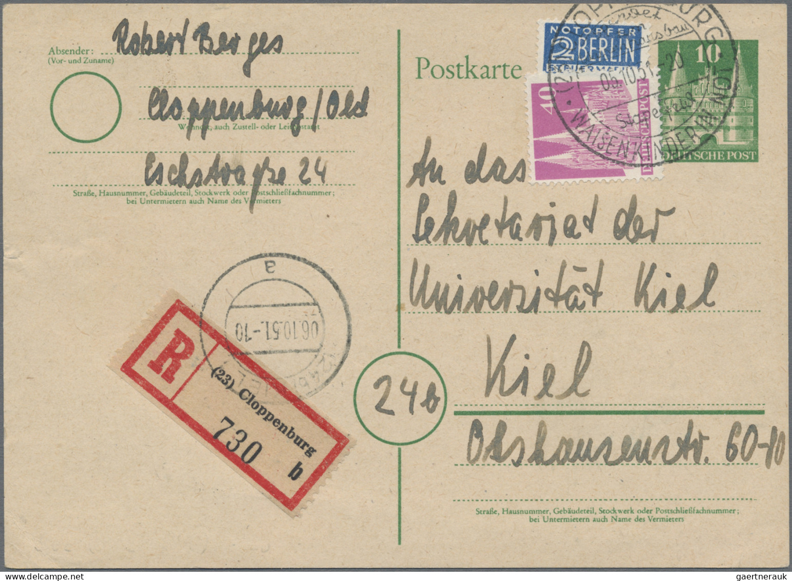 Bizone - Ganzsachen: 1948/1952, Partie Von 24 Ganzsachenkarten, Bis Auf Drei All - Sonstige & Ohne Zuordnung